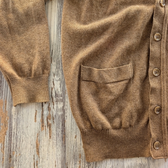 Howard Yount Lambswool Cardigan Camel Mens Medium - Picture 3 of 6